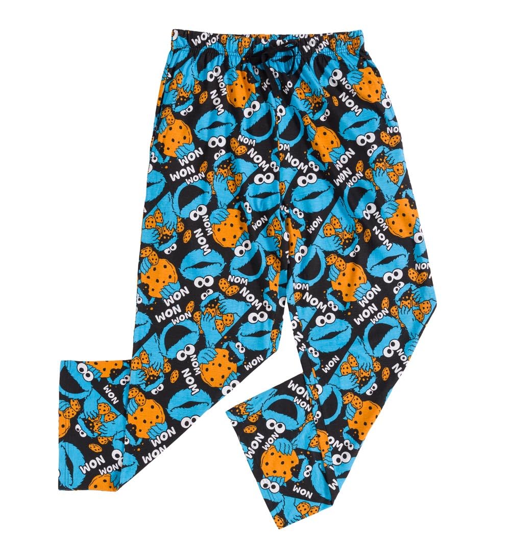 TruffleShuffle Sesame Street Cookie Monster All Over Print Lounge Pants Blue