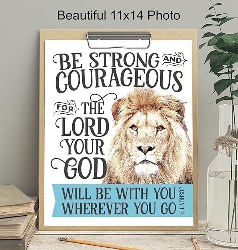 Miniatura 4 de Bible Verse Christian Wall Decor 11x14 - Lion Scripture Decor - Motivational, Sayings, Inspirational Quotes - Religious Art - Christian Wall Art for