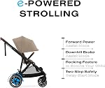 Cybex e-Gazelle S Stroller with Electronic Assist – Forward Power and Downhill Break, Rocking Feature, Modular Double Stroller, 20+ Configurations, Awarded Best Inventions 2024, Almond Beige/Black