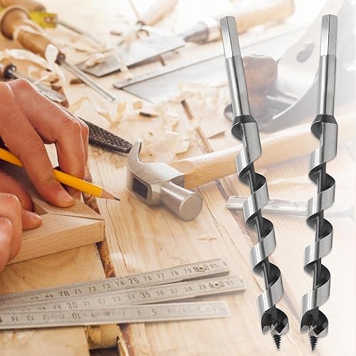 Miniatura 23 de 2 brocas de madera para carpintero, vástago hexagonal, punta de brad, combinación larga, broca de carpintero de madera, 0.39 pulgadas de diámetro