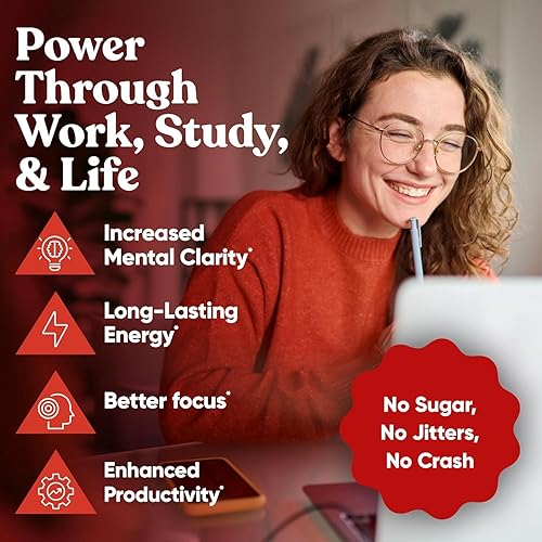 Miniatura 2 de Elite - Pastillas de cafeína con L-teanina, suplementos energéticos enfocados sin nerviosismo, pila nootrópica limpia y natural para un rendimiento