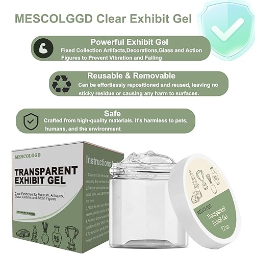 Miniatura 2 de Gel de exhibición de 12 onzas para museo, cera de masilla transparente extraíble para museo, masilla de exhibición reutilizable, artefactos de