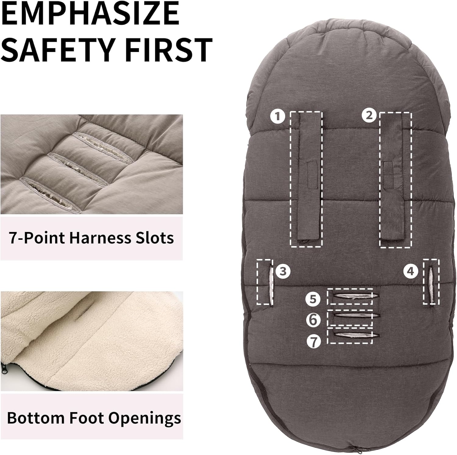 Miracle Baby Bunting Bag for Stroller, Warm Fleece Footmuff with Zippers, Convertible Infant Toddler Sleeping Bag Blanket for Boys Girls