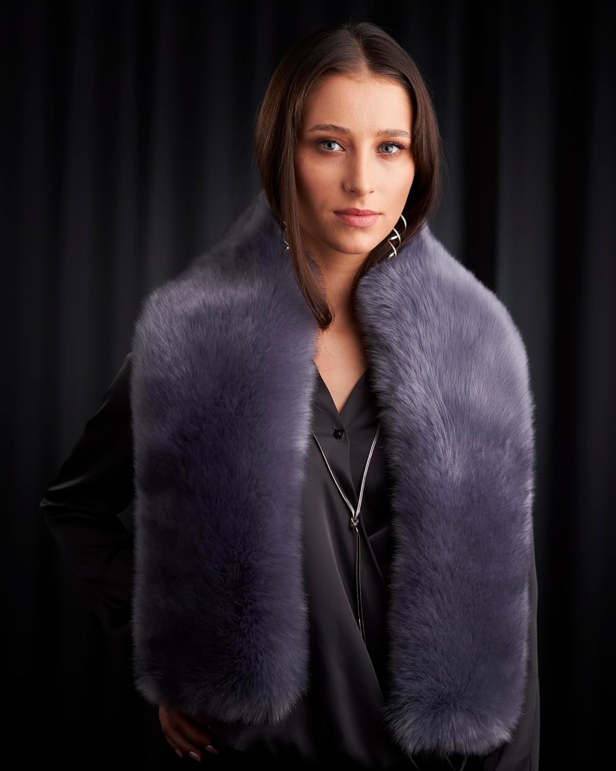 Futrzane Siberian Scarf - Ladies Faux Fur Scarfs Wraps - Elegant Collar for Coat