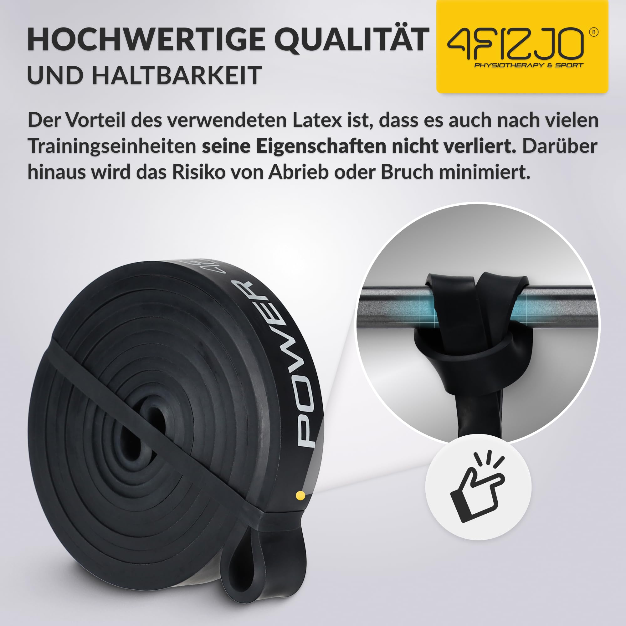 4FIZJO Latex Fitnessbänder, 208x1,3x0,45 cm, Leichter Widerstand Hypoallergen, Widerstandsbänder krafttraining, Calisthenics Equipment, Trainingsband für Yoga, Gymnastikband