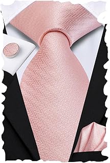 Men Ties Sets Silk Stripe Paisley Necktie Pocket Square Cufflinks for Business Wedding
