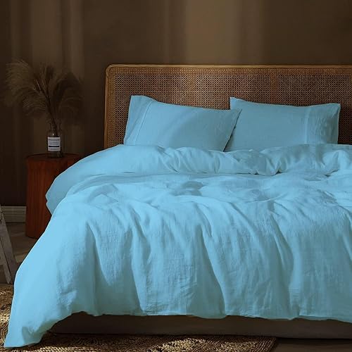 Miniatura 8 de Juego de funda de edredón de 3 piezas con 2 fundas de almohada, 100% algodón, funda de edredón extra larga para cama de tamaño individual