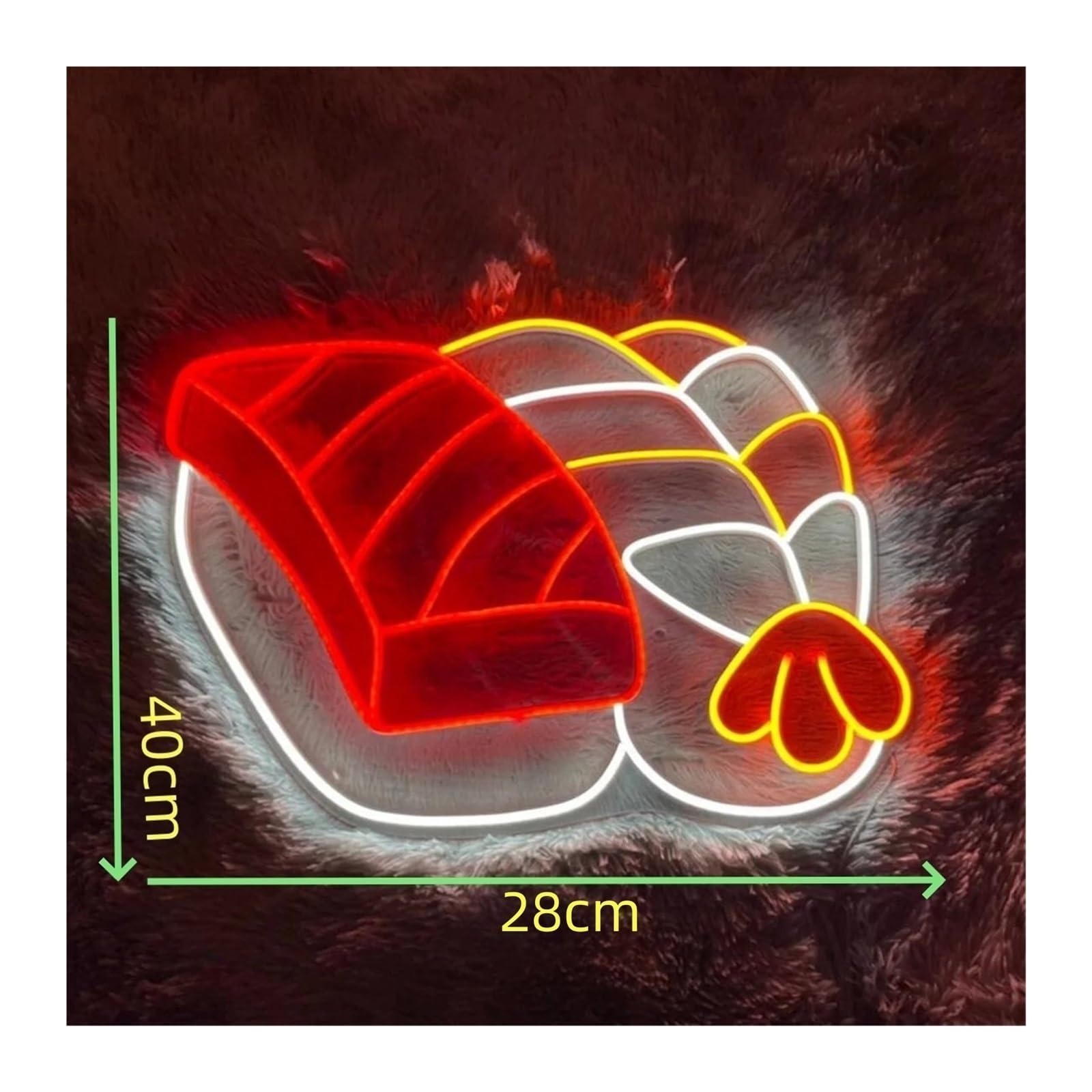 Insegna al neon Sushi per insegna al per neon per negozio di cibo giapponese alimentato tramite per ristorante sala da pranzo 40cm×28cm