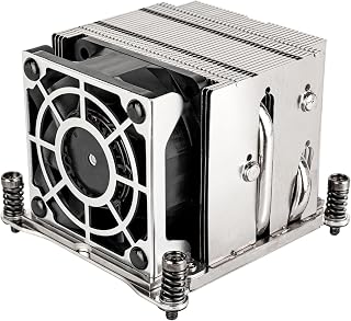 SilverStone Technology XE02-2066S - 2-HE-SFF-Server/Workstation-CPU-Kühler für Sockel Intel LGA 2011/2066 Square & Narrow, schwarz-silber