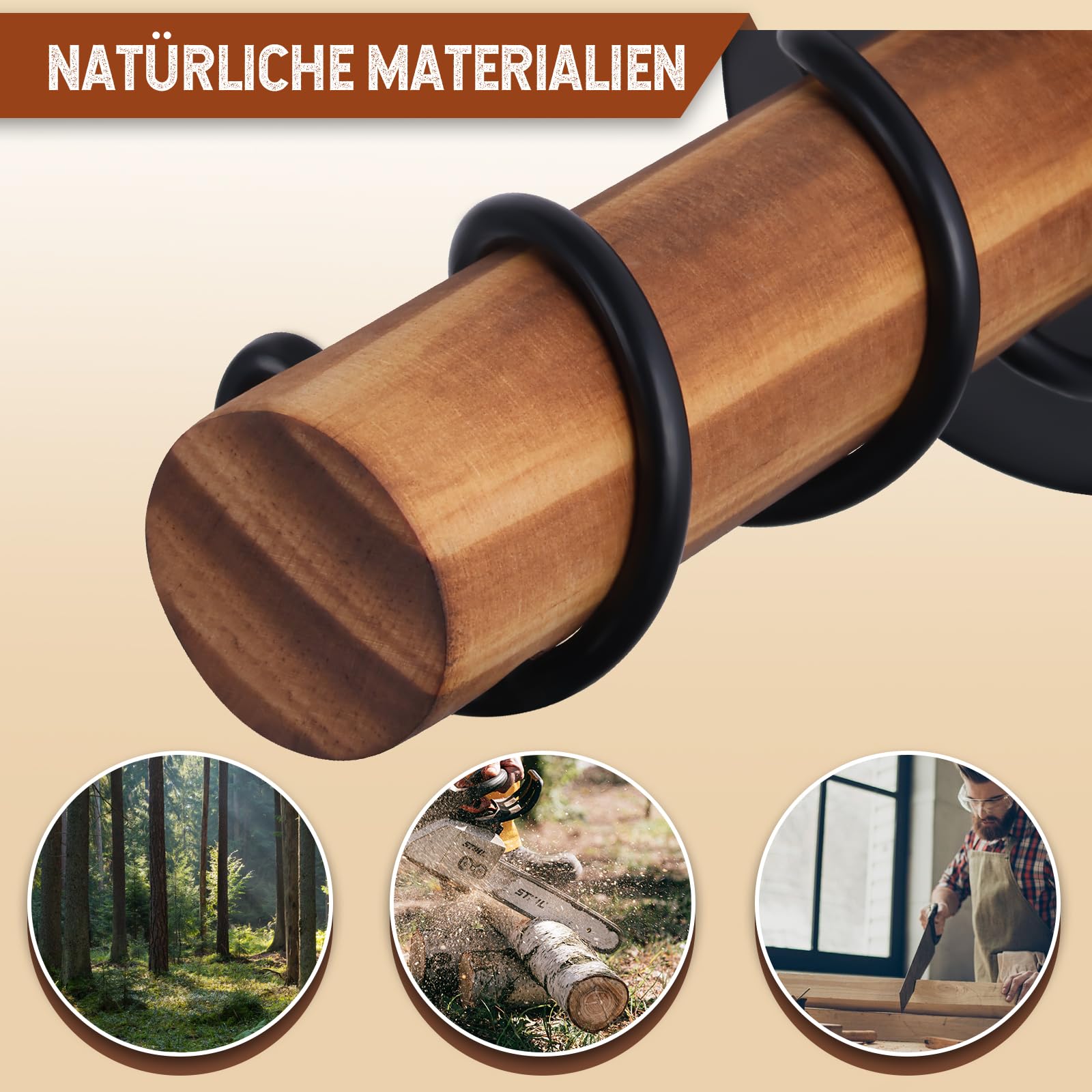ZMH 2er Wandleuchte Wohnzimmer Vintage Holz: Wandlampe mit Schalter Wandbeleuchtung Schwarz im industrial Design E27 Wandstrahler aus Metall Bettlampe für Schlafzimmer Flur Cafe - Ohne Leuchtmittel
