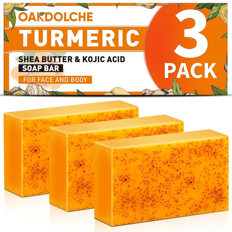 Sabonete em barra OAKDOLCHE com cúrcuma e ácido kójico, 60 g, Pacote com 3