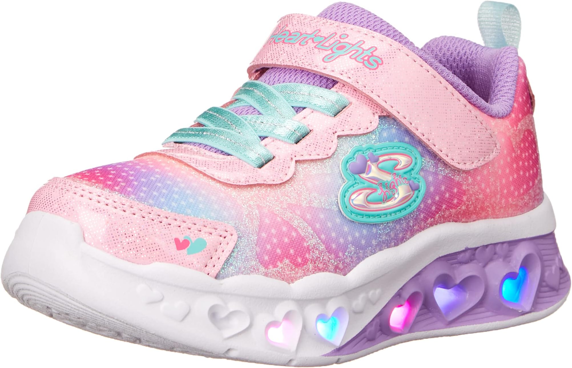 Unisex-Child Flutter Heart Lights, Pink/Multi, 9 Toddler