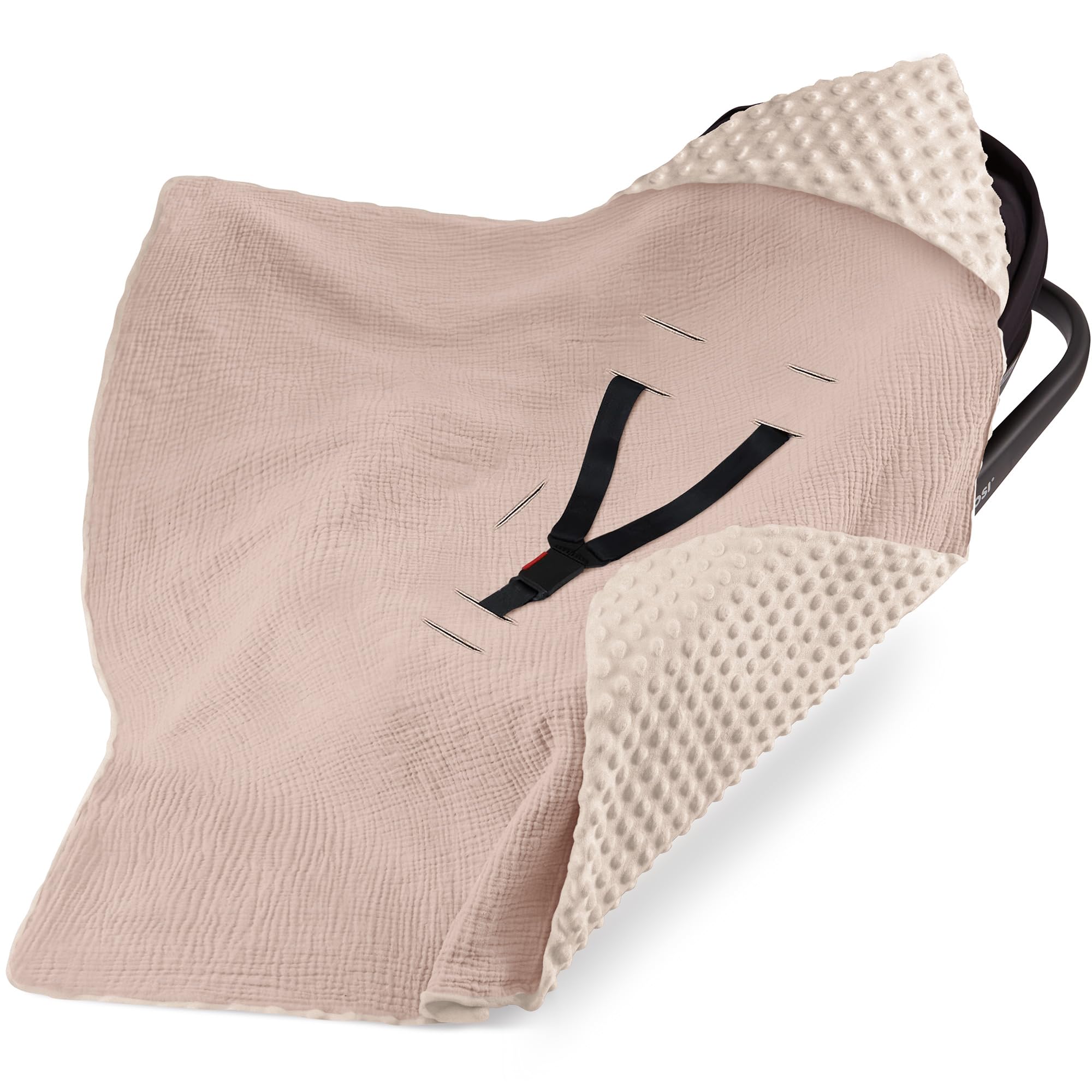 bearmoss Baby Coperta per Passeggino 90 x 90 cm Ovetto Universale Coperta Neonato per Seggiolino Auto, Passeggino, Navicella, con Imbottitura (Sabbioso)