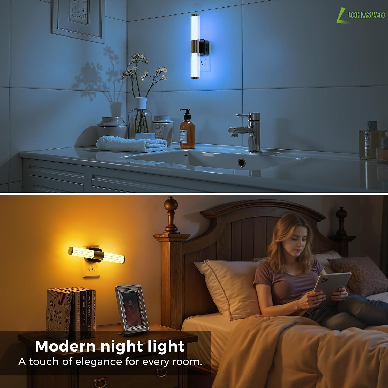 L LOHAS LED Rotating Night Light, Night Lights Plug into Wall, Light Sensor image 4
