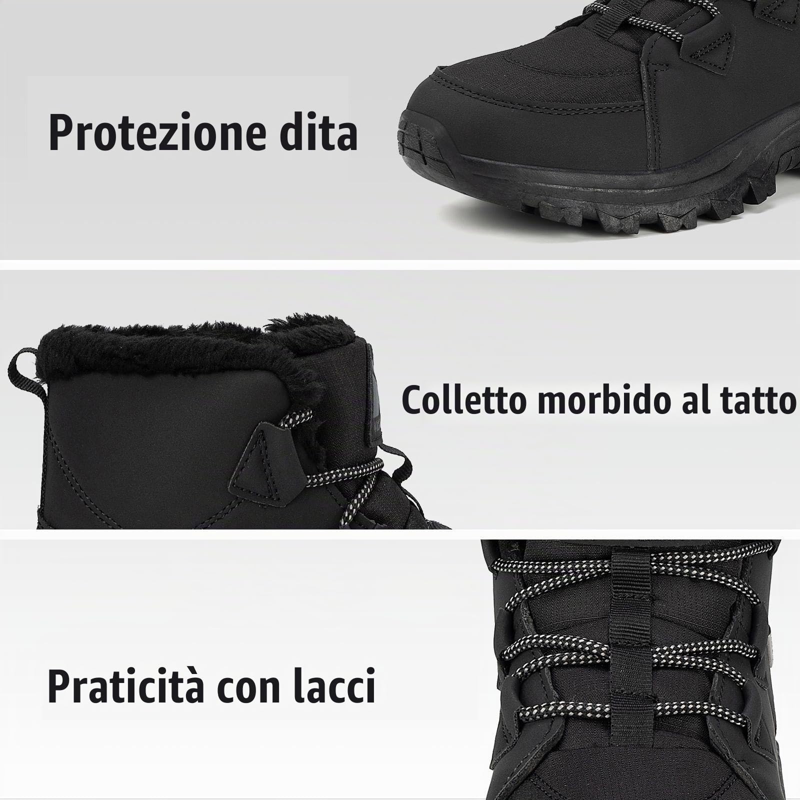 Mishansha Scarpe Donna Invernali Pelo Boots | Stivaletti，Impermeabili，Antiscivolo，Termico，per Passeggiate，Sci，Campeggio, Tempo