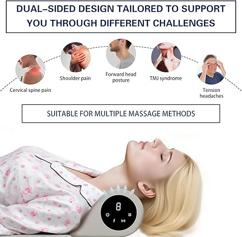 Miniatura 5 de Masajeador de cuello, masajeador cervical 3 en 1, alivio térmico + 9 modos, portátil para el hogar, oficina, viajes (uso diario de masaje de cuello)