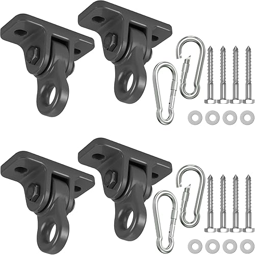 Miniatura 10 de Kit de perchas para columpios de porche resistentes, con tornillos para juegos de madera, patio, asiento de yoga, interiores y exteriores (paquete