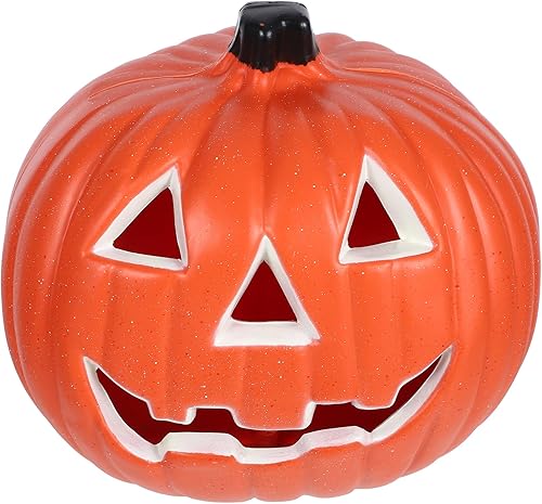Miniatura 10 de Linterna de calabaza de Halloween, decoración de linterna Jack O para Halloween, calabaza redonda iluminada para Halloween, accesorio de casa