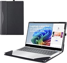 Laptop Cover Case for HP OmniBook X Laptop 14 2024-2026 14" [not Compatible with Any Other Model] 2-in-1 PU Leather Detachable Notebook Sleeve Computer Bag Protective (Black)