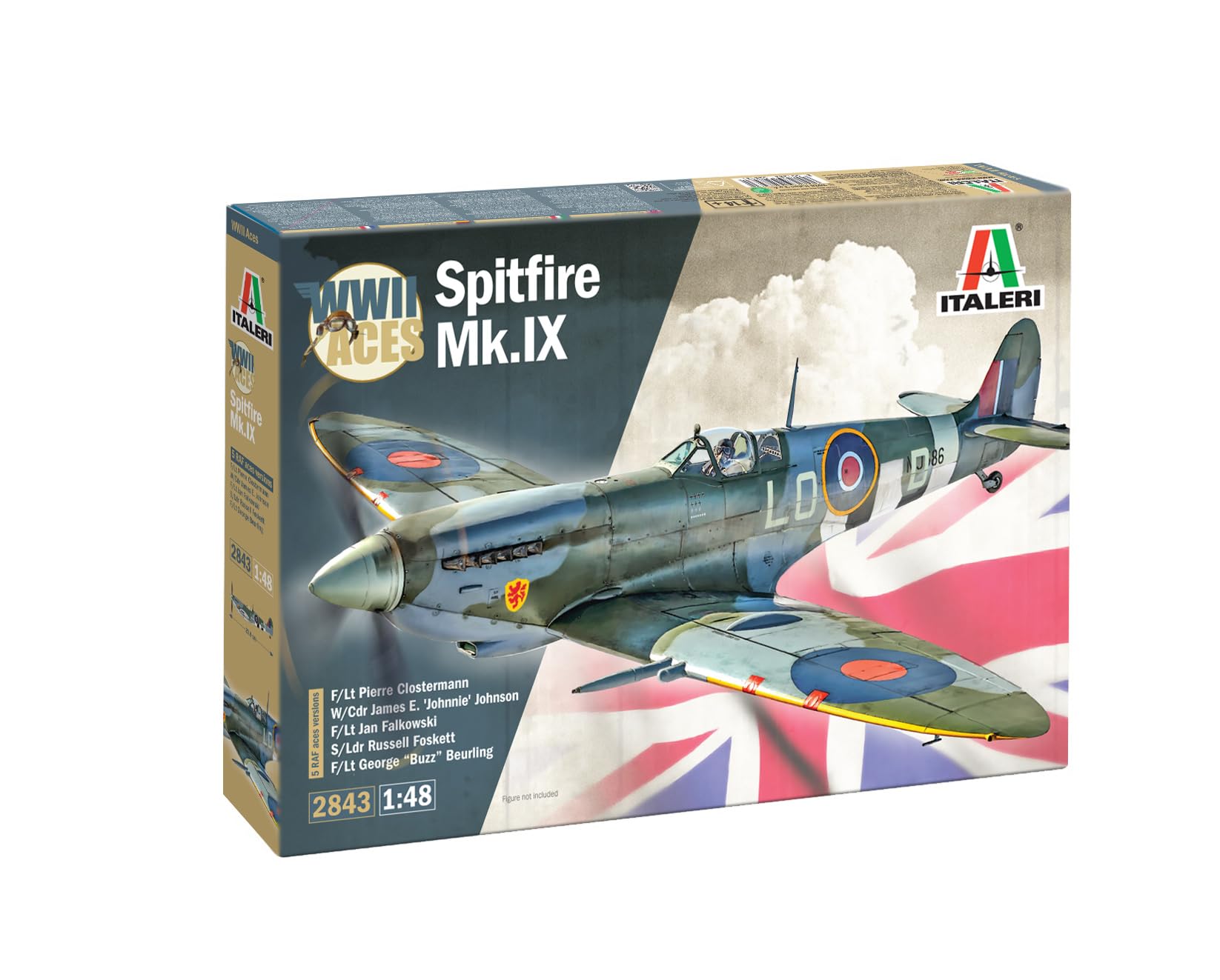 Italeri 2843 1/48 WW2 British Spitfire Mk. IX Ace Modello in plastica