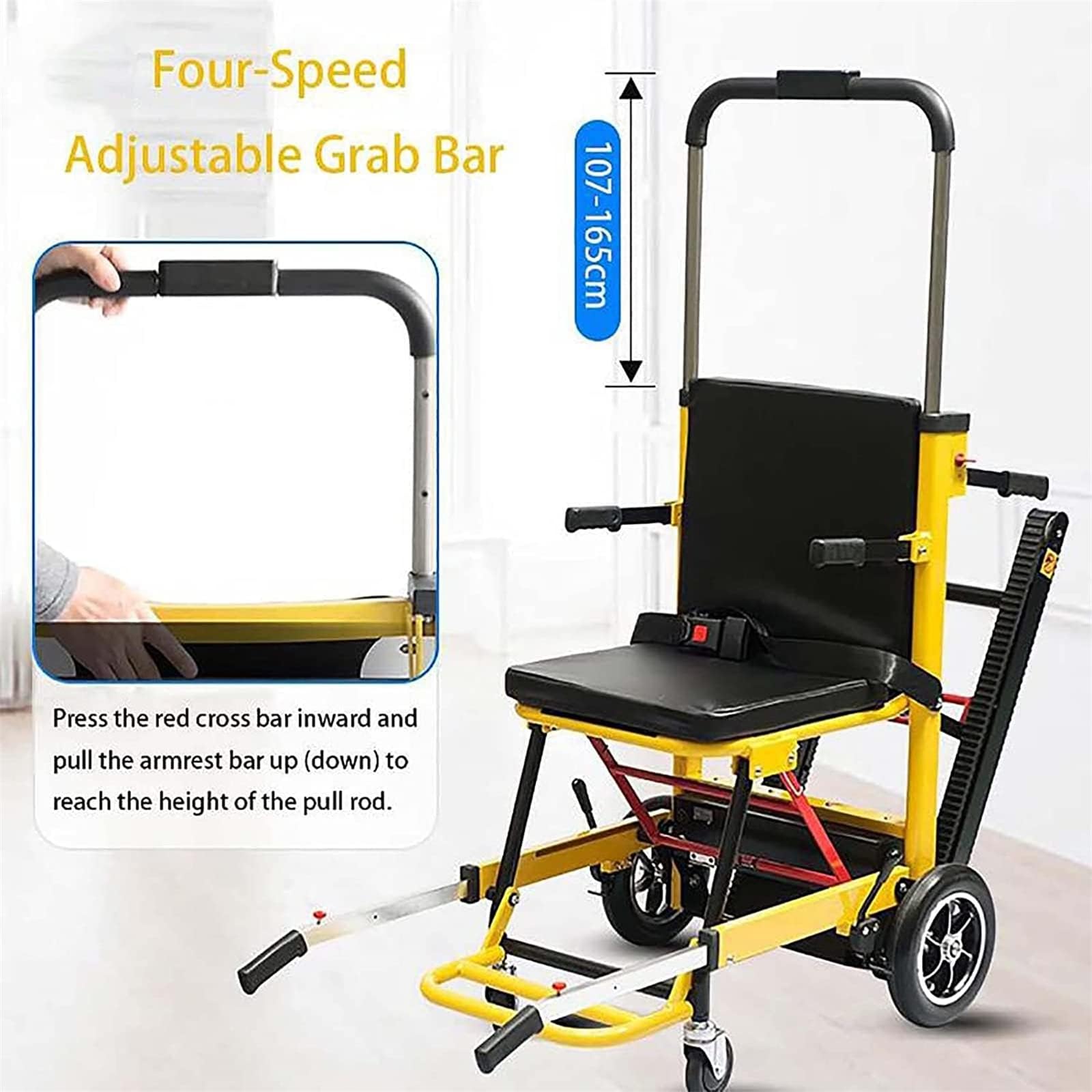 Handwagen-Treppensteiger elektrisch, elektrischer Raupen-Treppensteiger, manueller Treppensteiger-Rollstuhl für ältere Patienten, kann Treppen hoch- und runtergehen