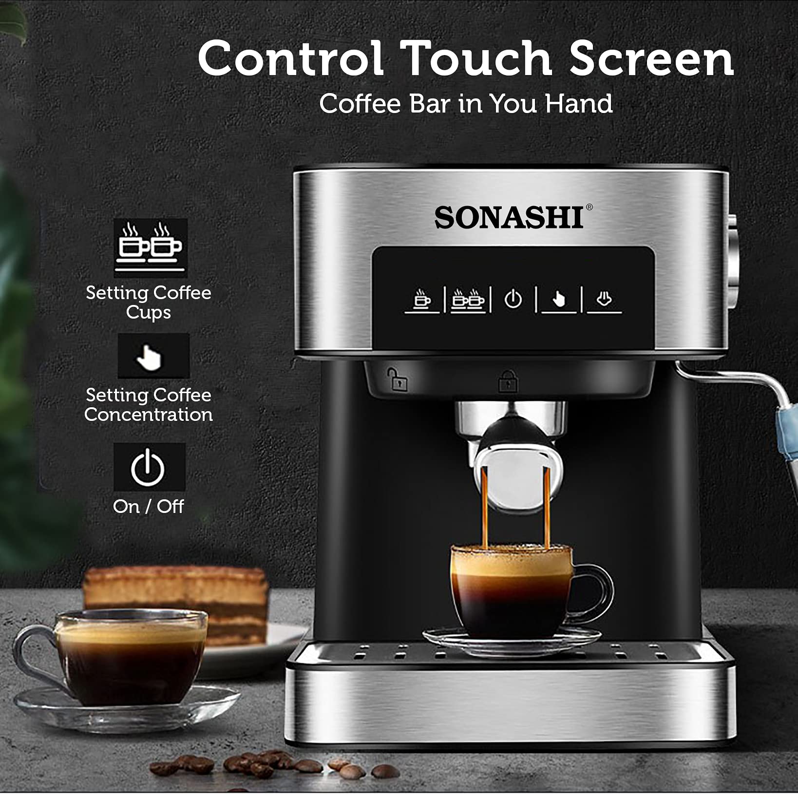Sonashi Coffee Machine All in One SCM4964 Countertop Coffee Maker