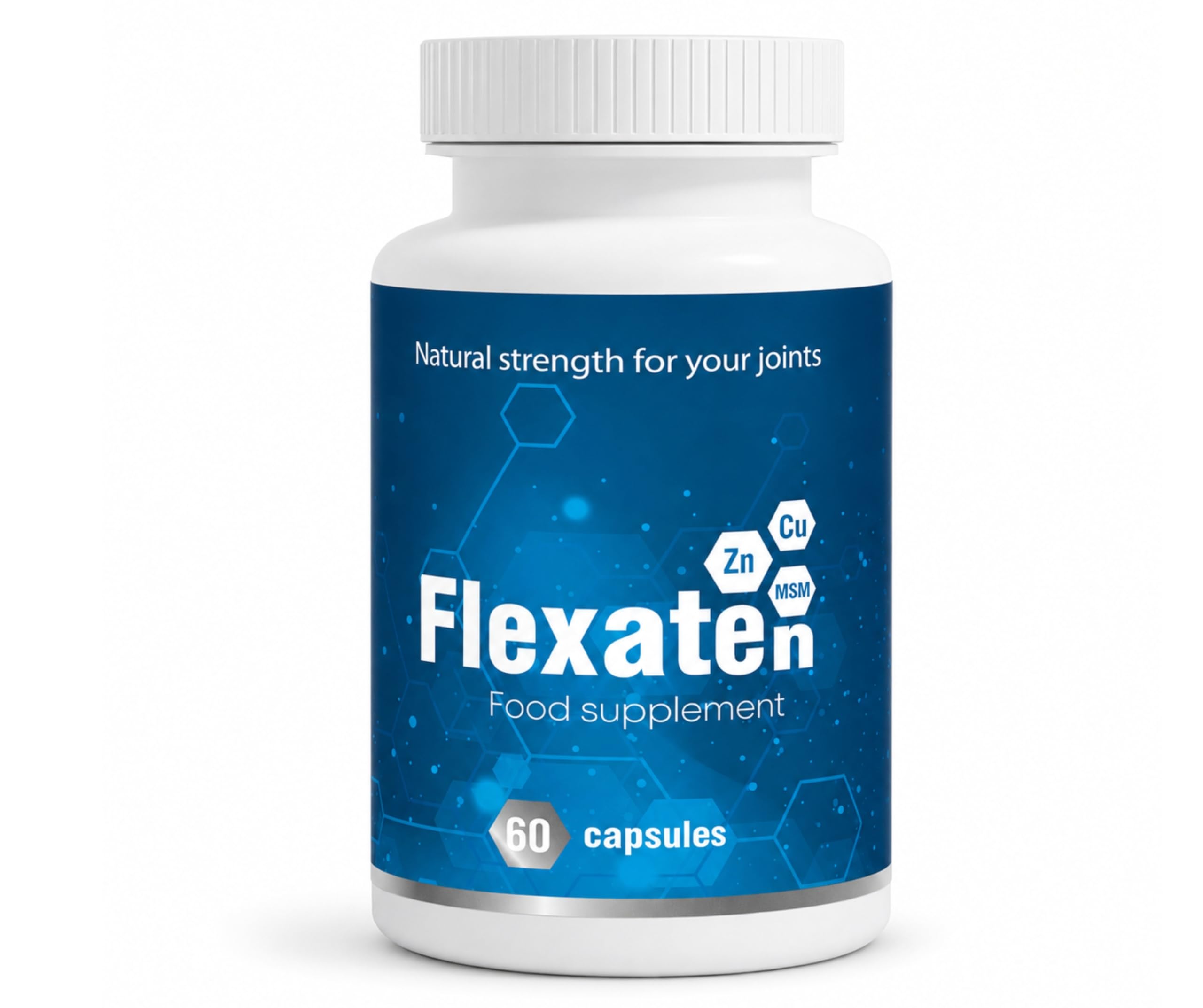 Flexaten 60 Kapseln – Nahrungsergänzungsmittel für Erwachsene mit Kollagenpeptiden, MSM, Hyaluronat, Bambus-Extrakt, Vitamin C, Zink, Kupfer, Vitamin A & E (1)