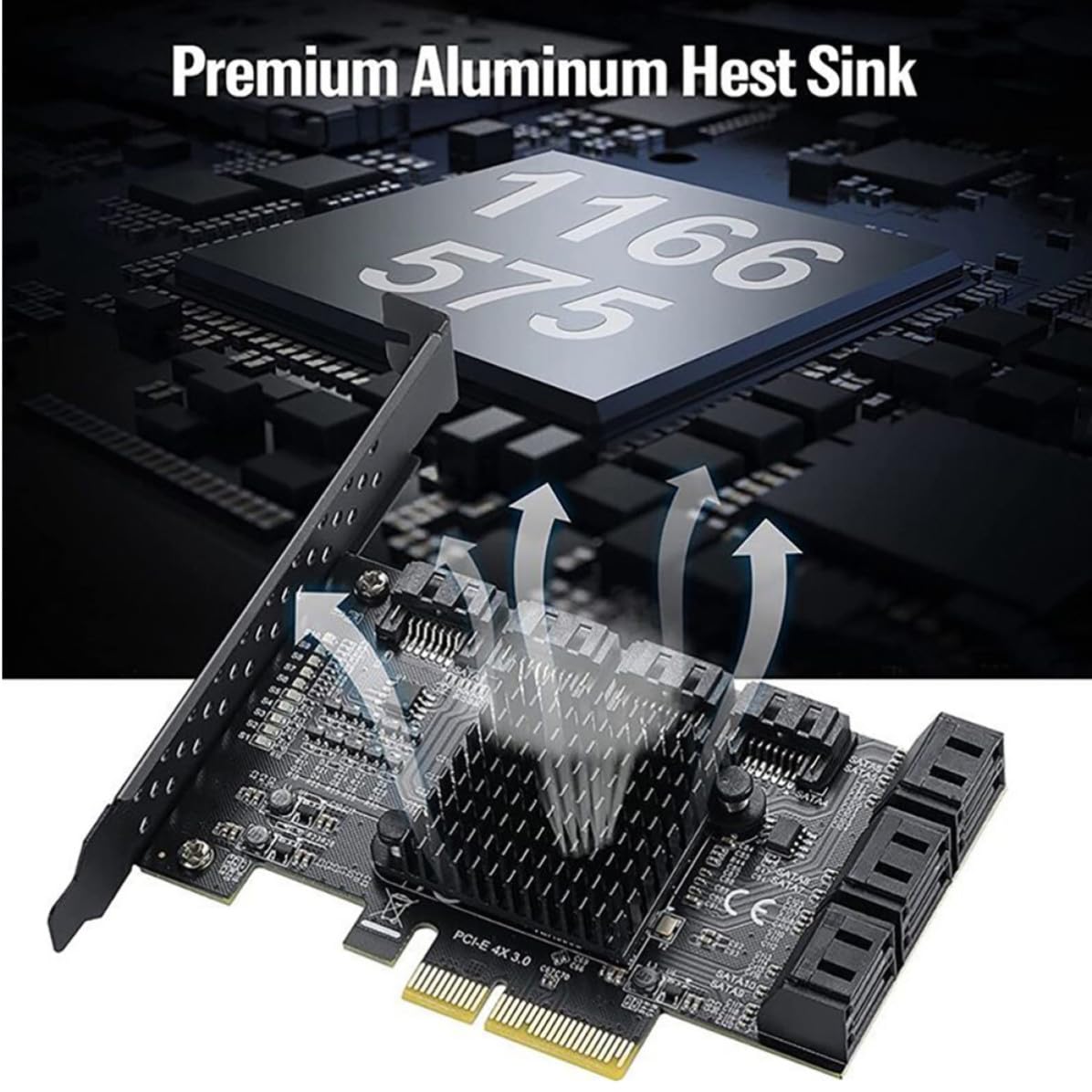 Housoutil Scheda Wifi Scheda di Espansione Pci-e X4 10 Porte Sata3.0 per PC Stabile e Veloce per Workstation e Computer Desktop