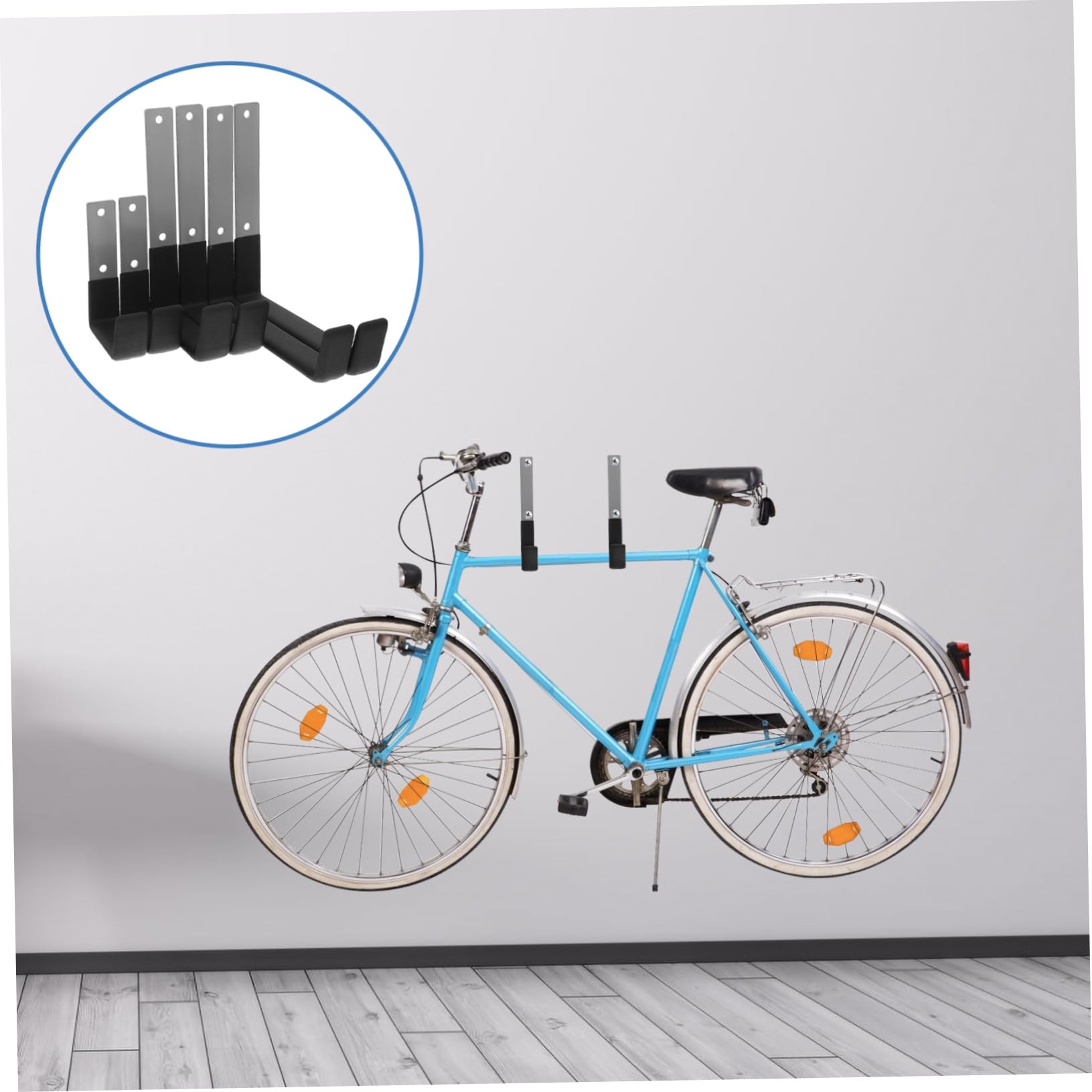 SHINEOFI 6 Pezzi Ganci da Muro per Garage da Resistente con Rivestimento Antiscivolo per Riporre Oggetti Pesanti come Scale Ed Organizzazione e Stile e Garage