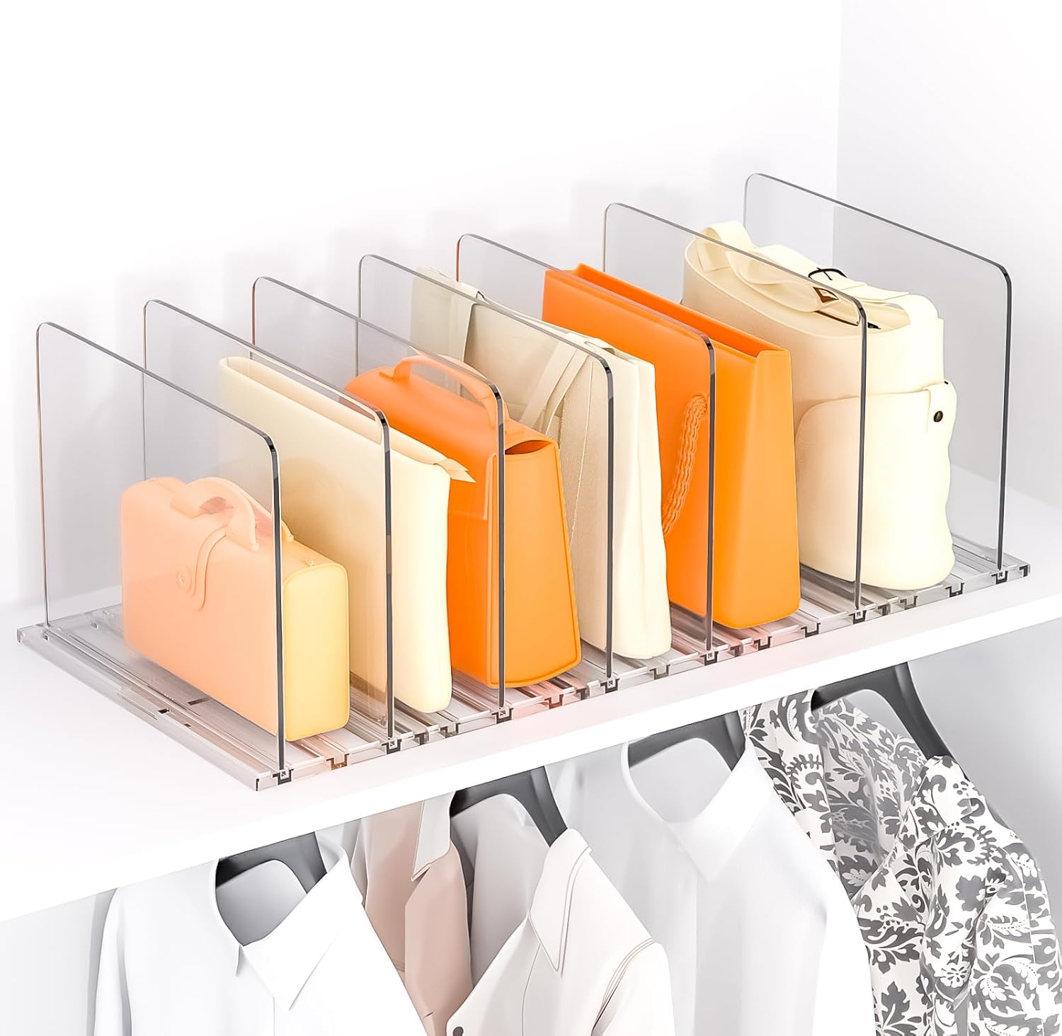 Adjustable Bag Purse Organizer Acrylic Shelf Dividers Handbag Storage