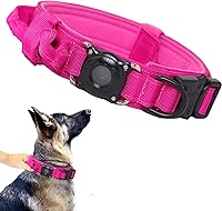 Vista 26 de Xqpetlihai Juego de collar y correa táctica para perro, collar ajustable de nailon militar para perro con mango de control y hebilla de metal