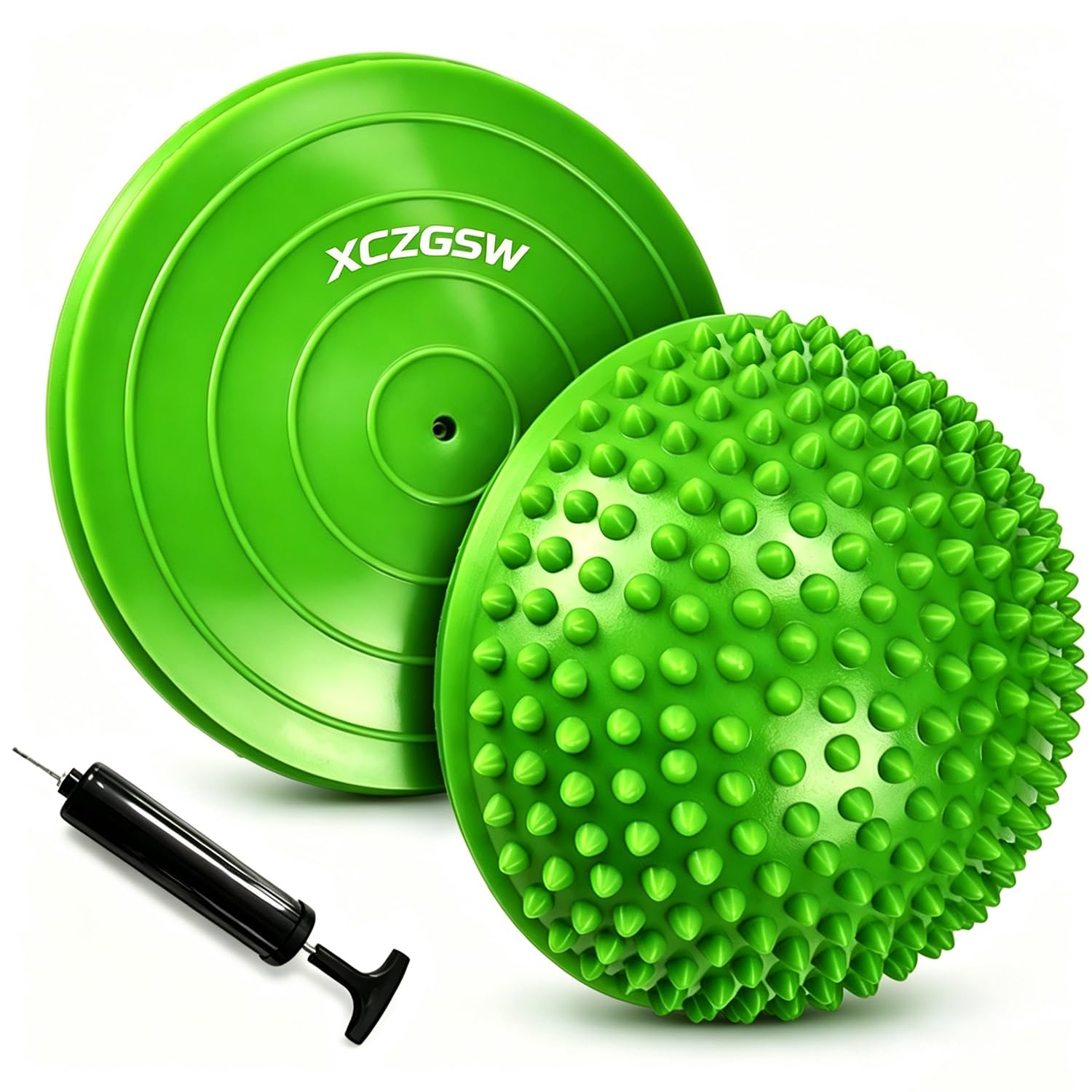 2er-Set Therapie Balance Igel, Balance-Igel Set, Fitness Halbkugel mit Luftpumpe Trittstein für Kinder & Erwachsene, Versch Balanceübungen I 8cm Groß