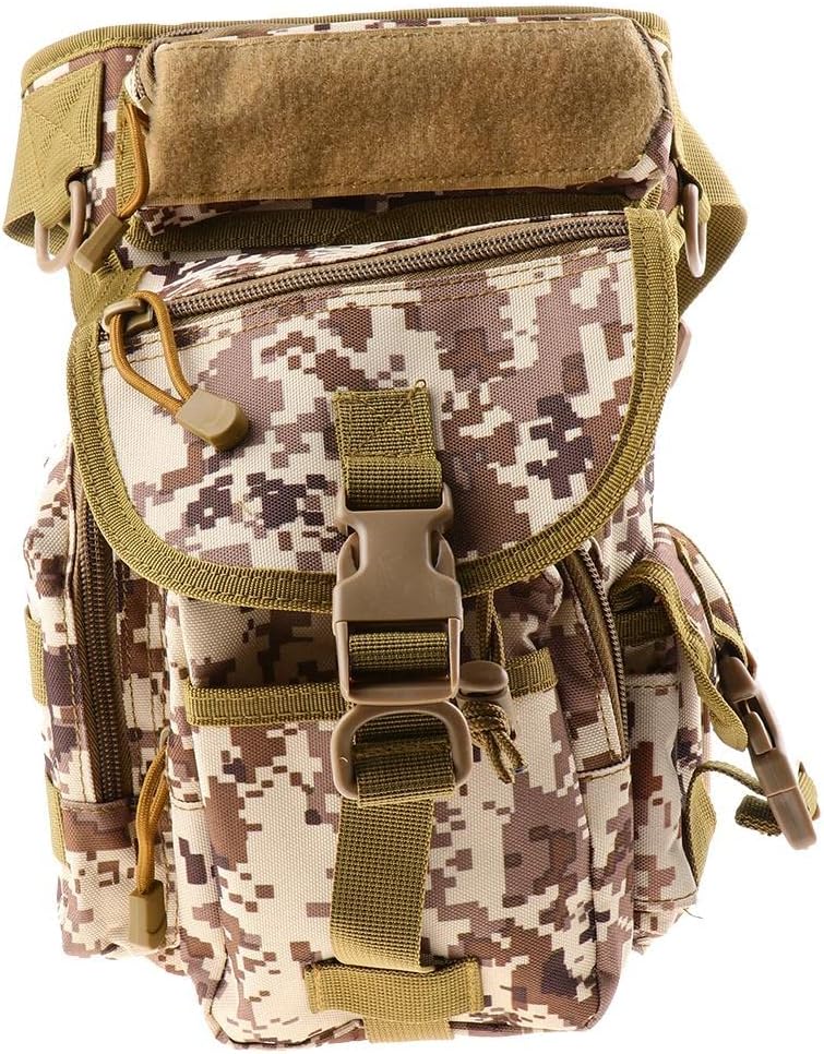 Waist Packs Utility Pouch Bag | Drop Leg Thigh Rig for Outdoor Hiking, Hunting, and Cycling | 800D Oxford Cloth Cross Over Hip Bag with Adjustable Straps - Desert Digtial