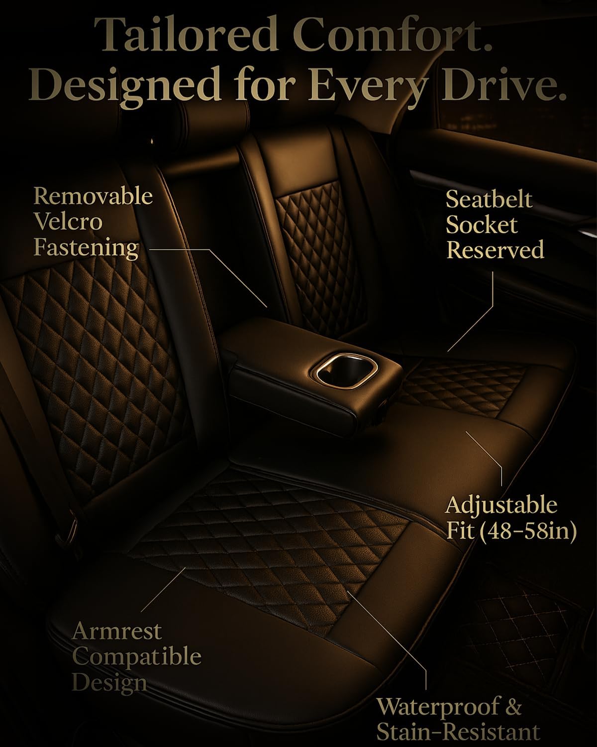 Car Seat Covers Full Set, Leather Seat Covers for Cars, Car Seat Protector Waterproof, Non-Slip Car Interior Covers Full Set Universal Automotive Seat Covers for Most Cars SUVs