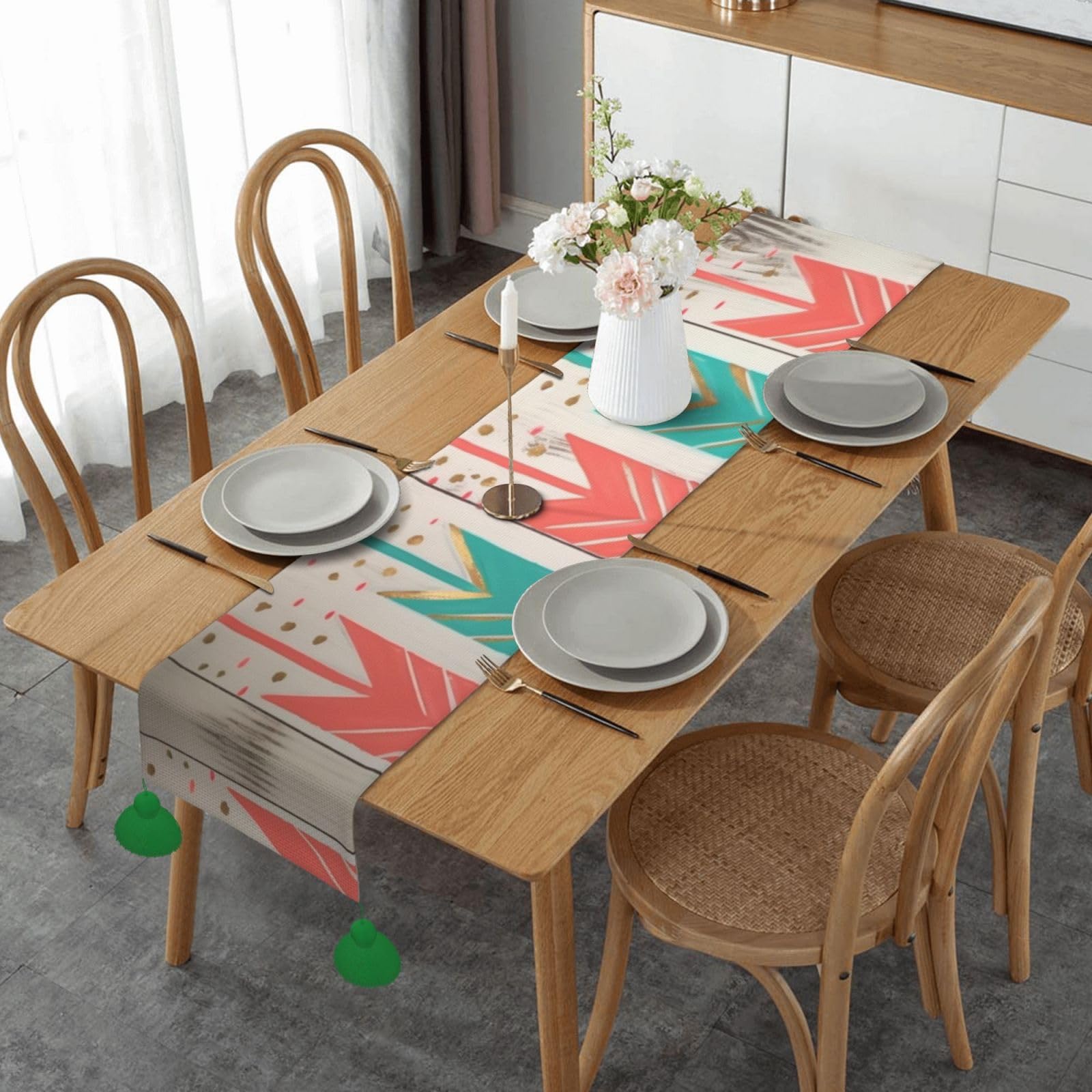 Chemin de table rustique pour repas en famille et décoration de table de fête chic