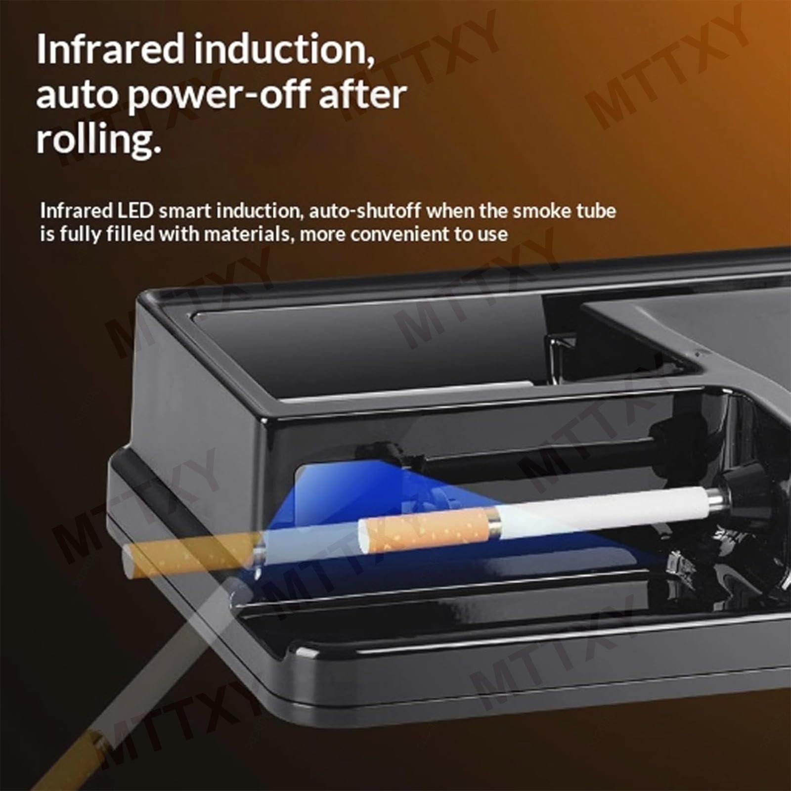 Máquina eléctrica automática para liar tabaco, apta para cigarrillos de 6,5 mm/8 mm de diámetro, pausa inteligente por inducción, ajuste de velocidad múltiple para fumadores Factory