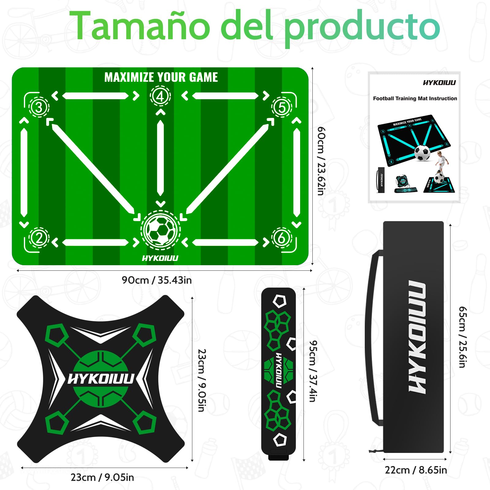 Alfombra Entrenamiento Futbol Con Kick Throw Trainer Didáctico 90x60cm Alfombra Futbol Entrenamiento Profesional – Tapete De Entrenamiento De Pasos, Manta De Campo De Esquinay Tapete De Fútbol