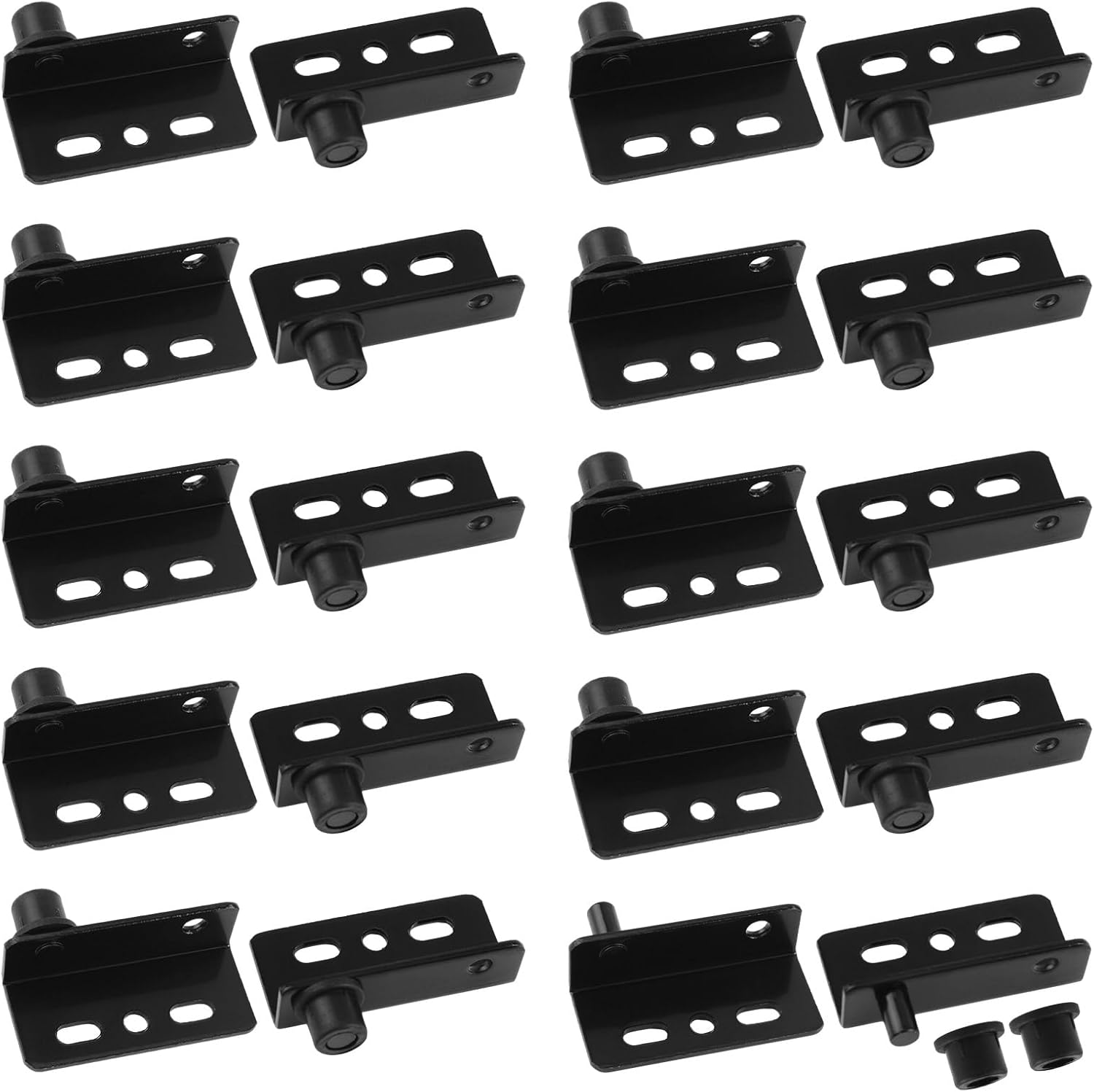 Iron Pivot Hinge, 20 Sets Concealed Shaft Cabinet Door Pivot Hinges Cabinet Wood Door Hinges with Pin Door Hinges with Bushing for Free-Swinging Wood Door (Black)