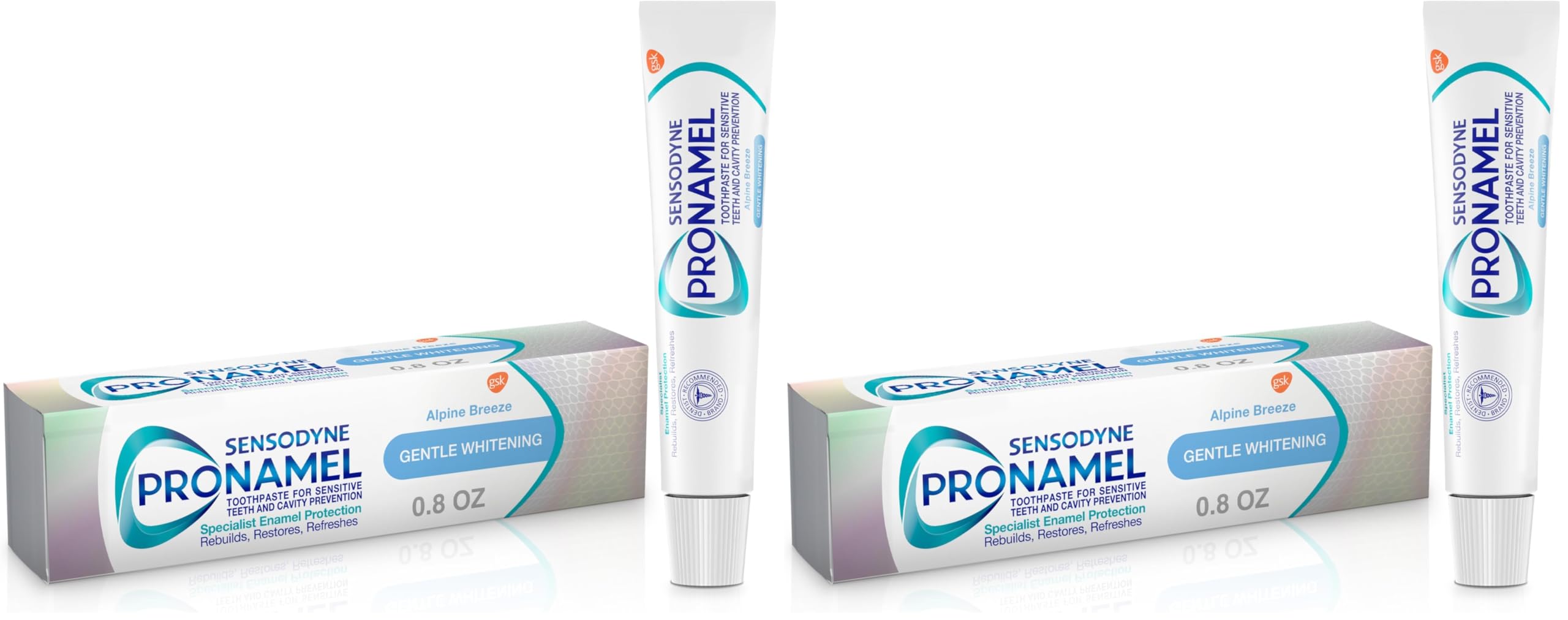 Sensodyne Pronamel Gentle Whitening Alpine Breeze Toothpaste - 0.8 Ounce -Travel Size (Pack of 2)