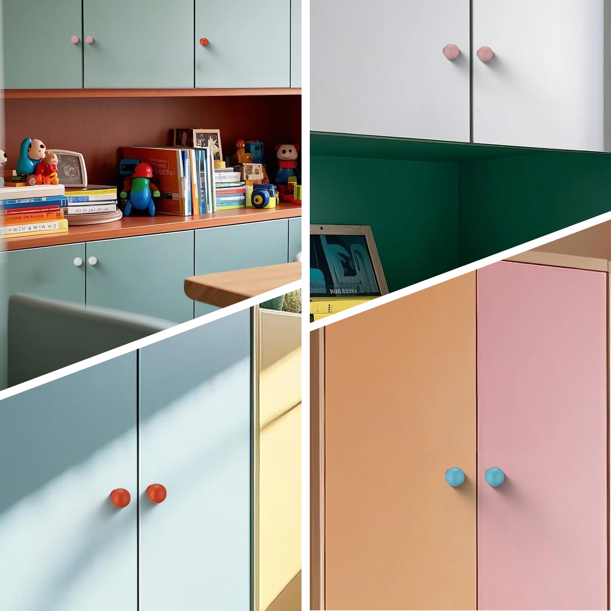 4 Pomos De Aluminio Redondos Para Muebles - Diámetro 24 Mm, Con Tornillos, Para Cajones Y Armarios