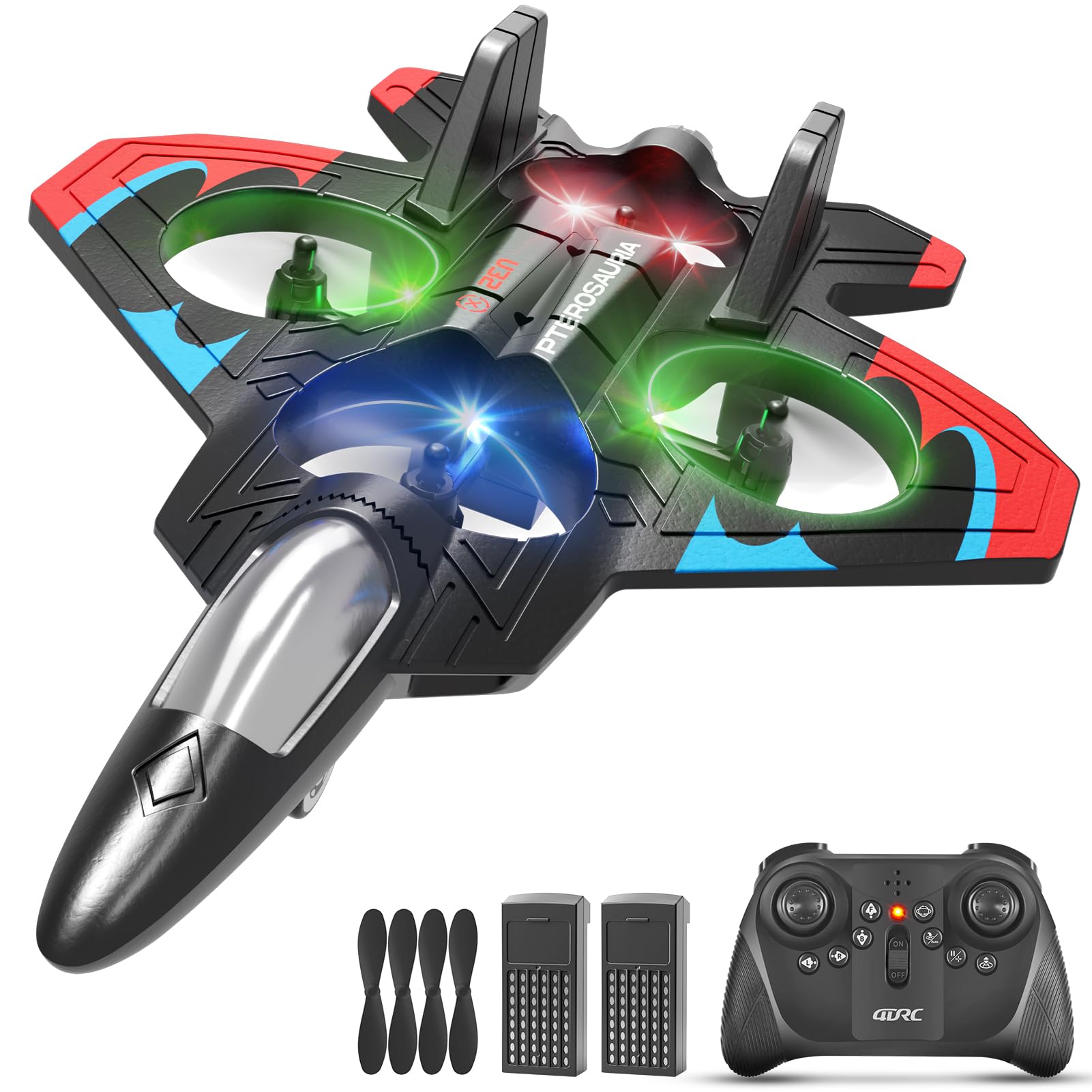 Foam Remote Control Airplanes, RC Planes for Kids Adults 8-16, RC Airplane Fighter Jet with Light, 360° Flip Fighter Jet Toys, Stunt Roll, Airplane Toy Gifts for Kids Boys