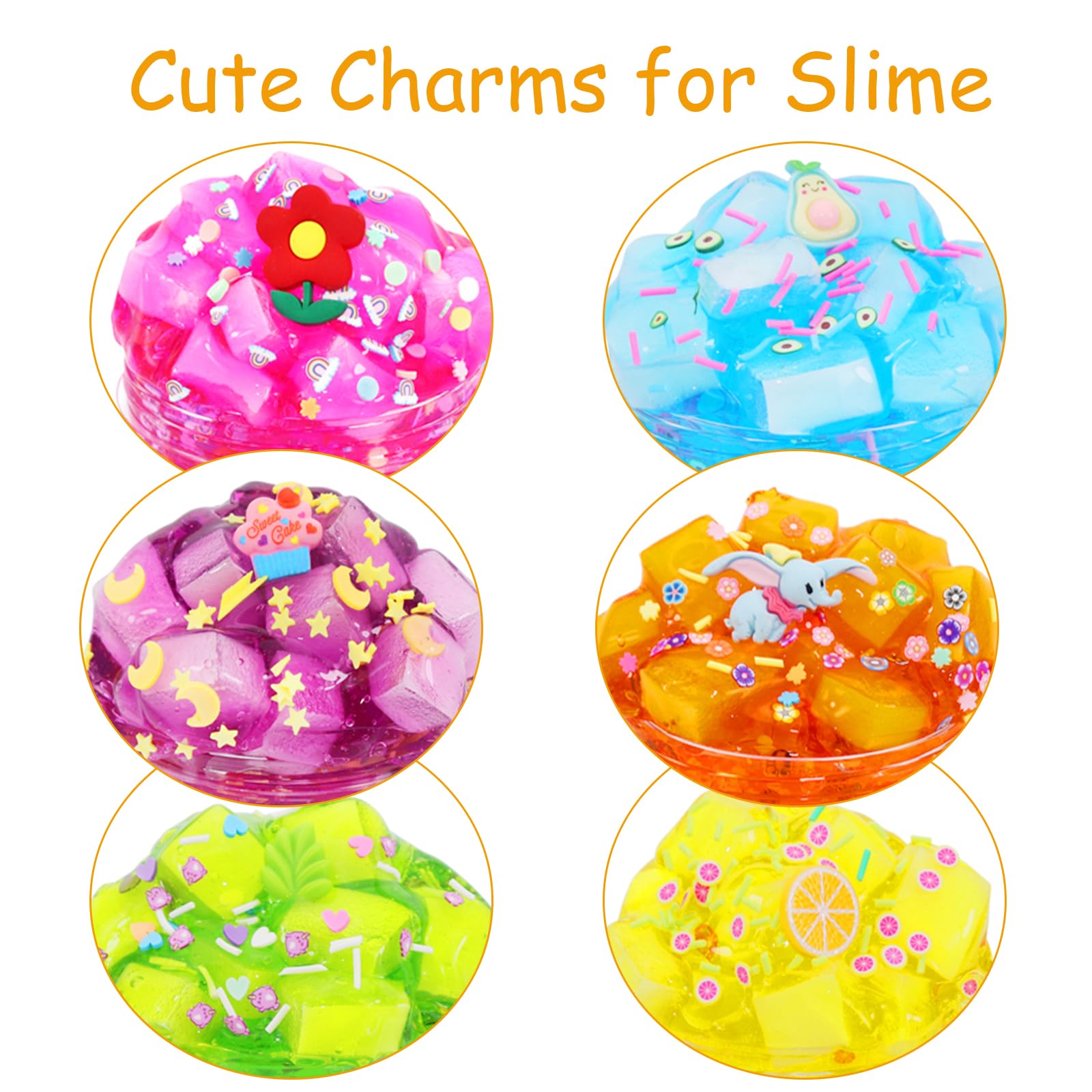 Ainiv Zestaw 6 sztuk Clear Slime, kolorowy, puszysty szlam dla dzieci, prezent na imprezę dla dzieci, urodziny, Wielkanoc, Boże Narodzenie, Nowy Rok, prezent dla dziewcząt i chłopców w wieku 6, 7, 8,