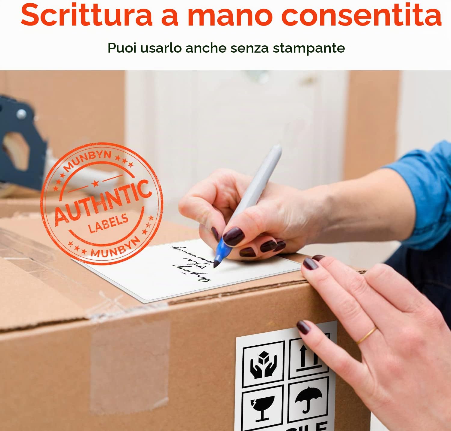 MUNBYN Adesivi per spedizione 4 x 6 etichette DHL (1000 pezzi 10,2 x 15,2 cm) Etichette di spedizione in carta termica per stampanti di etichette 4XL Etichette di carta impermeabili, senza BPA/BPS