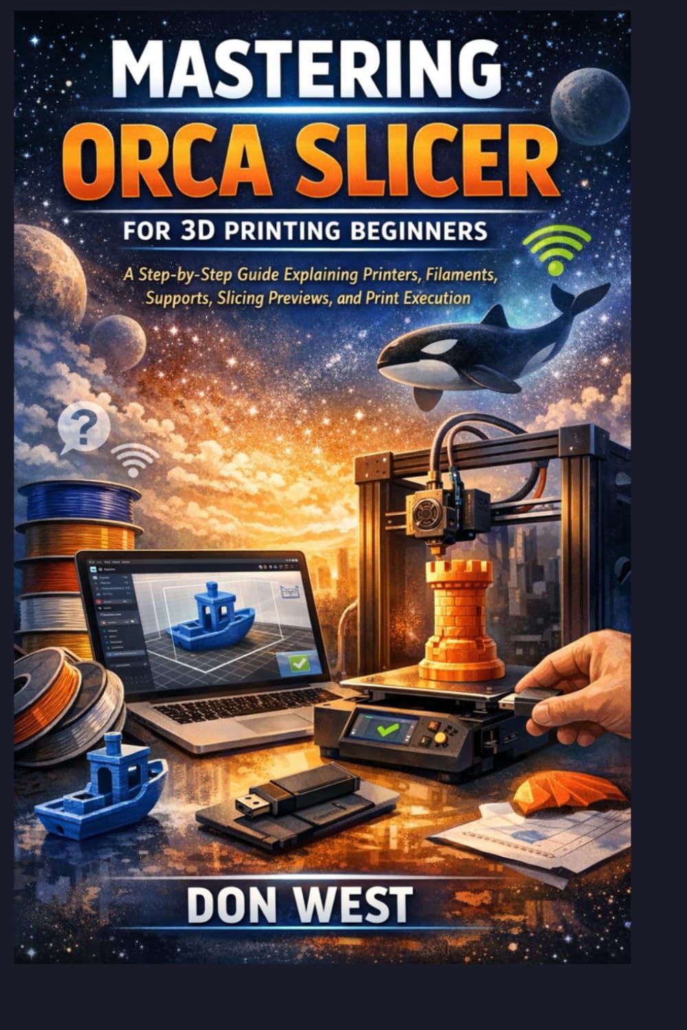 Mastering Orca Slicer for 3D printing beginners: A step-by-step guide explaining printers, filaments, supports, slicing previews, and print execution (Digital Product)