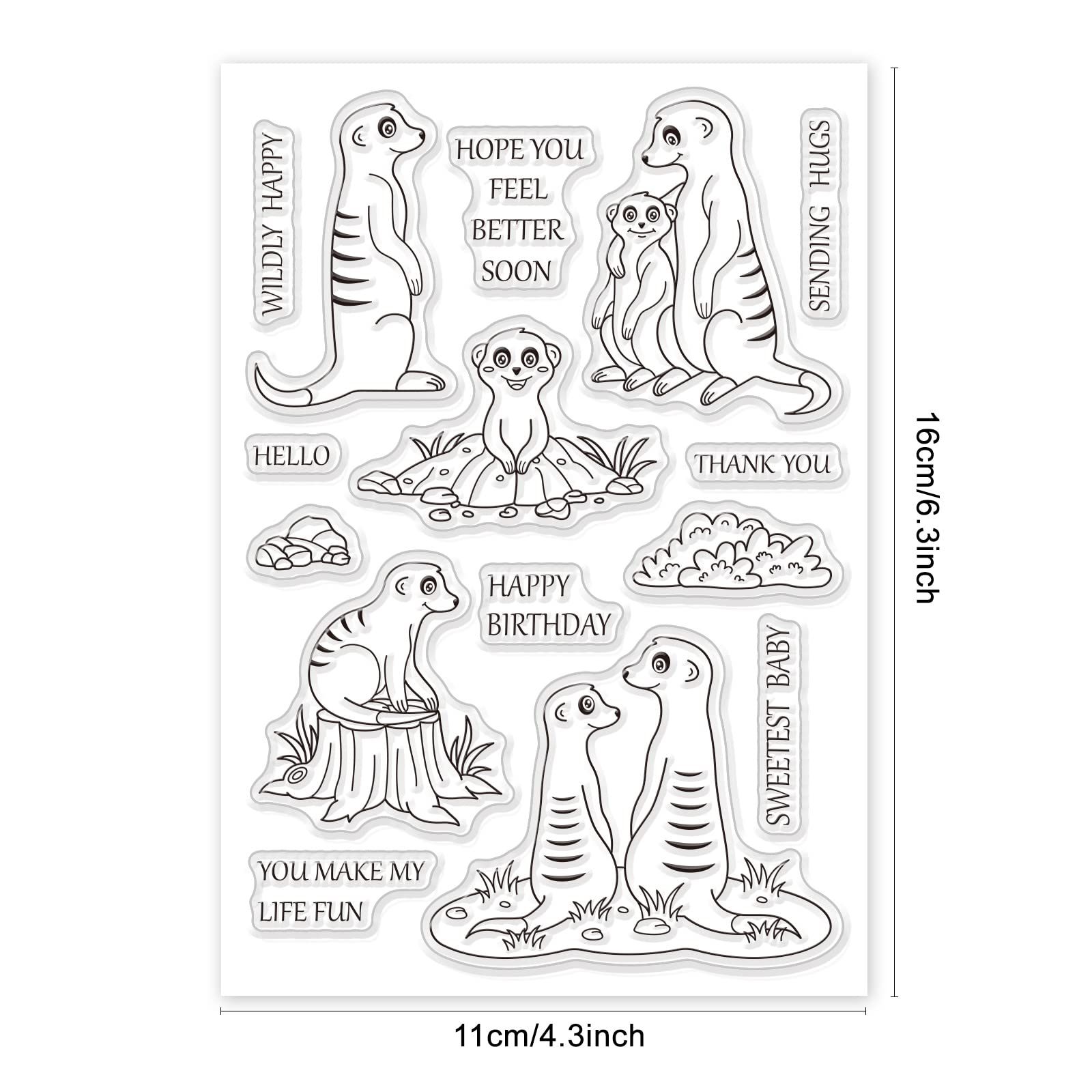 GLOBLELAND Transparante siliconen stempel bloem en dier patroon transparante stempel voor doe-het-zelf scrapbooking fotoalbum decoraties kaarten maken