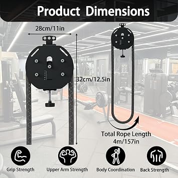 Pull Rope Machine for Full Body Strength Training, Adjustable Resistance Fitness Rope Exercise Equipment for Home Gym Workouts