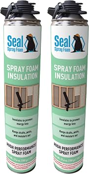 Seal Spray High Performance 80% Plus Closed Cell Formula Insulating Foam Can 50 Board FT-2 Cans - Must use Seal Spray Foam Gun NOT Included