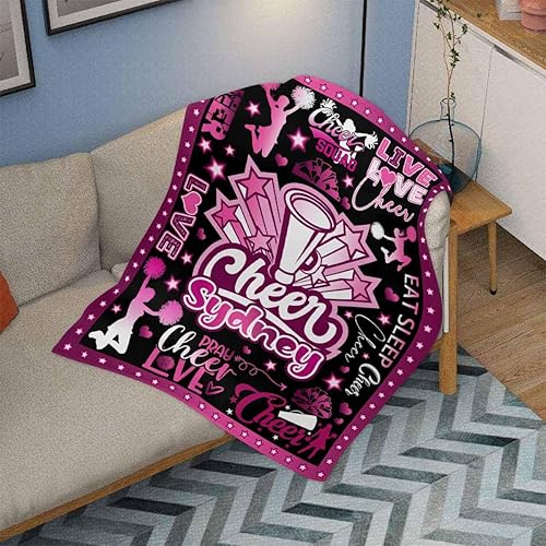 Miniatura 3 de Mantas personalizadas con nombre Cheer Love Manta personalizada para adultos, niños y bebés, mantas personalizadas con monograma, regalos para