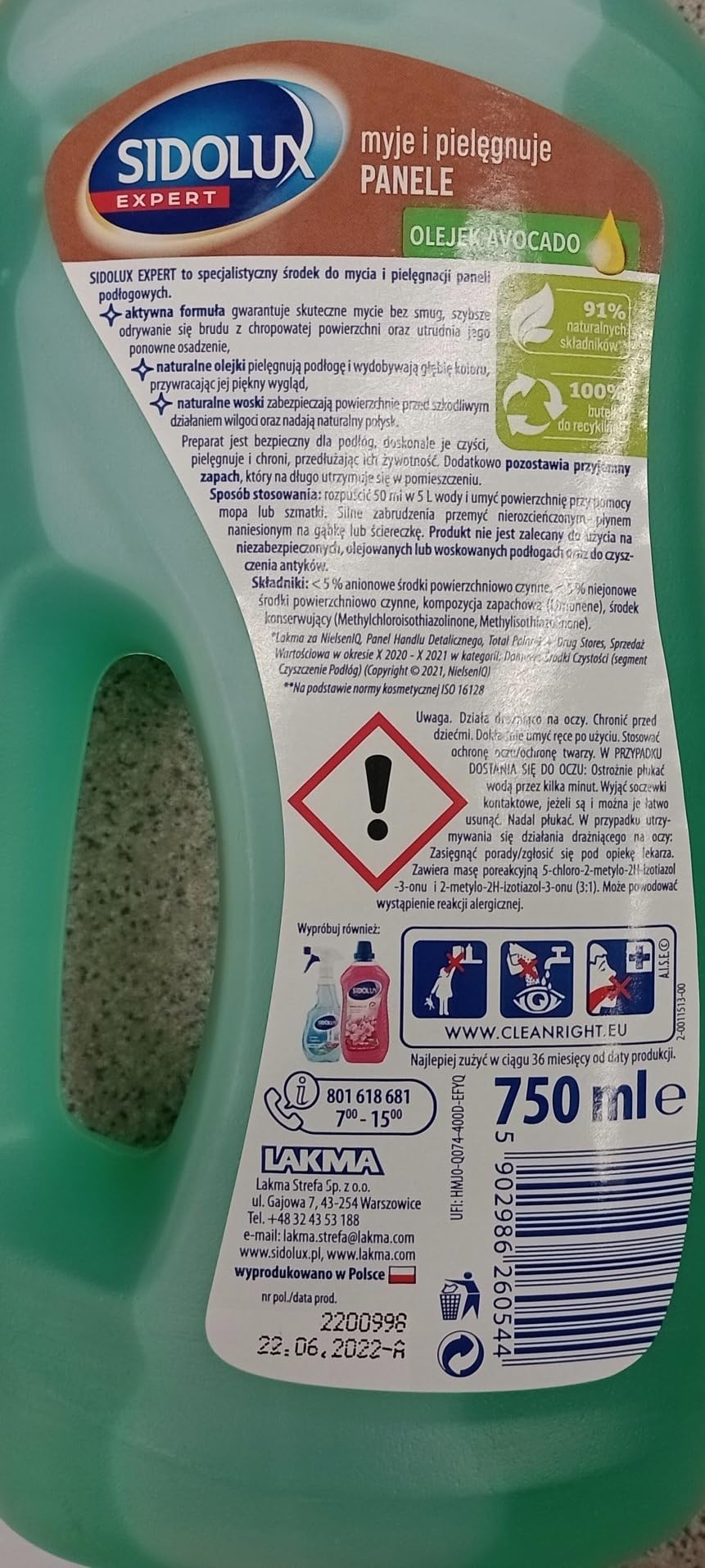 Sidolux Expert C Sidolux do paneli 750ml - Żywica do Czyśczenia - Pokój dzienny, Sypialnia
