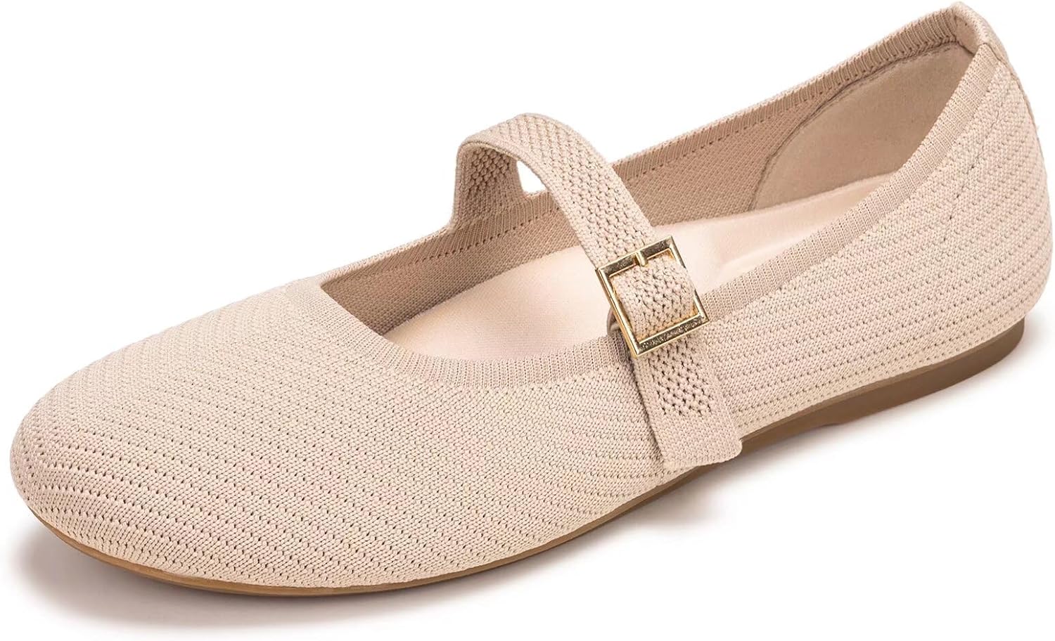 Frank Mully Women's Mary Jane Flats Comfortable Dressy Ballet Flats Casual Round Toe Slip On Washable Knitted Fabric Office Work Woman Shoes - Image 4